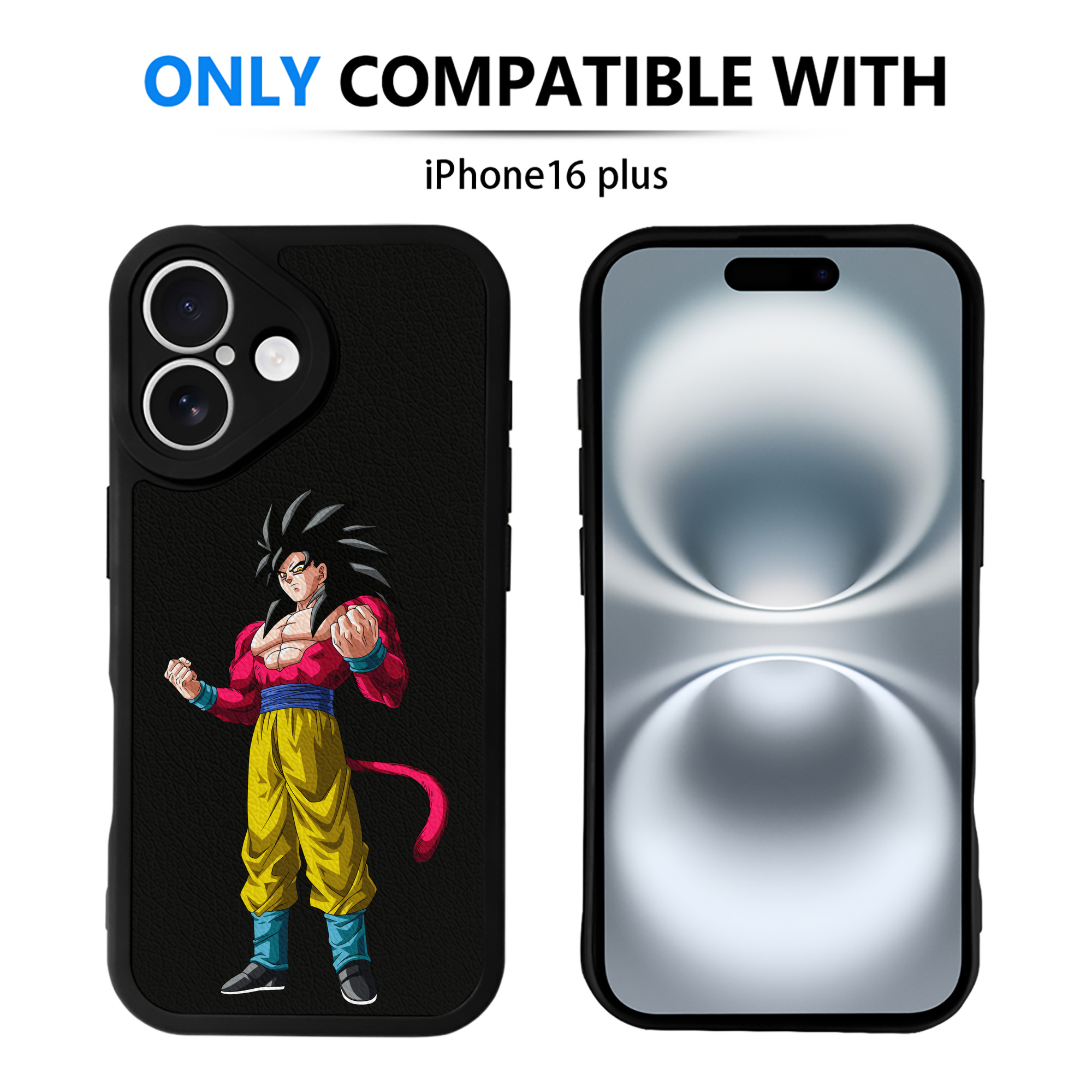 （画像用） ドラゴンボール 孫悟空（そん ごくう）Son Goku カカロット DRAGON BALL Kakarotto 【iPhone 16シリーズ対応】シリコンスマホケース（レザー調） 材質：シリコン
